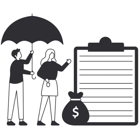 People looking of Family insurance Benefit  Illustration