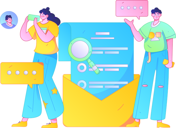 People looking Online Hiring Form  Illustration