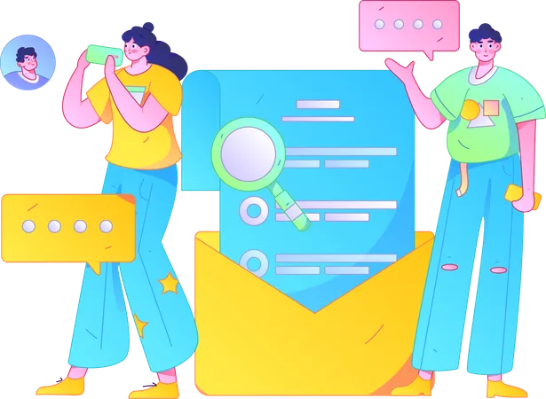 People looking Online Hiring Form  Illustration