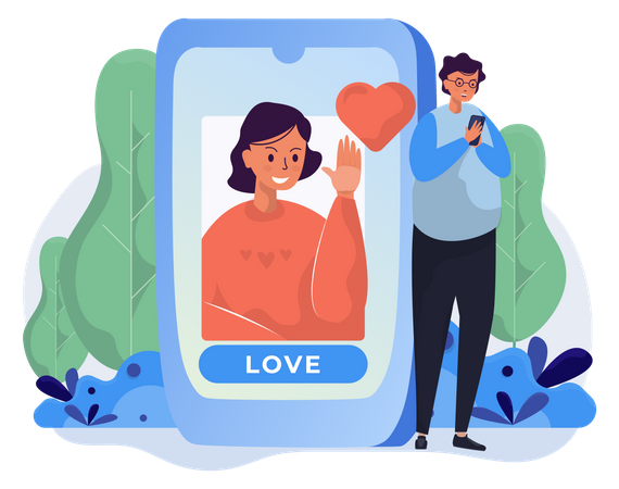 People love or like on social network  Illustration