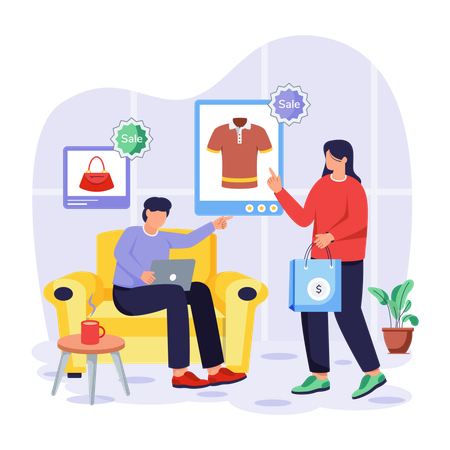 People make shopping from sale  Illustration