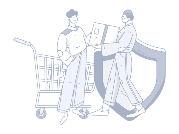 People makes online shopping payment  Illustration