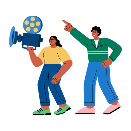 People making advertising reels  Illustration
