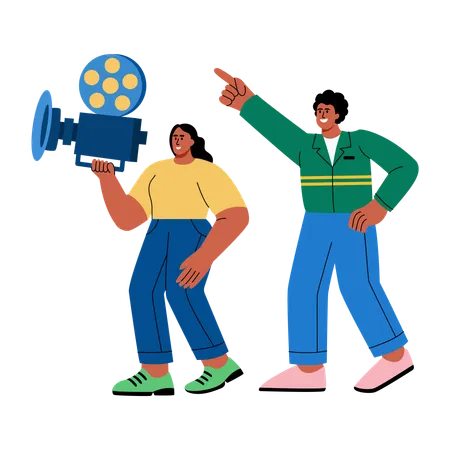 People making advertising reels  Illustration
