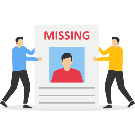 People making missing announcement  Illustration