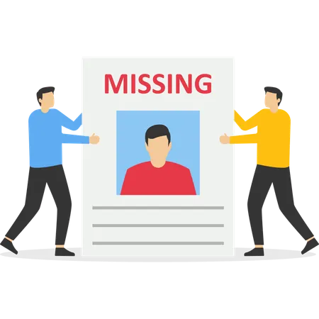 People making missing announcement  Illustration