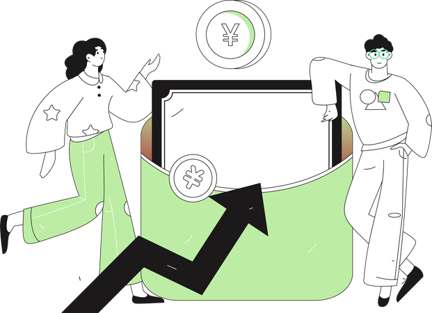 People making purchases through card  Illustration