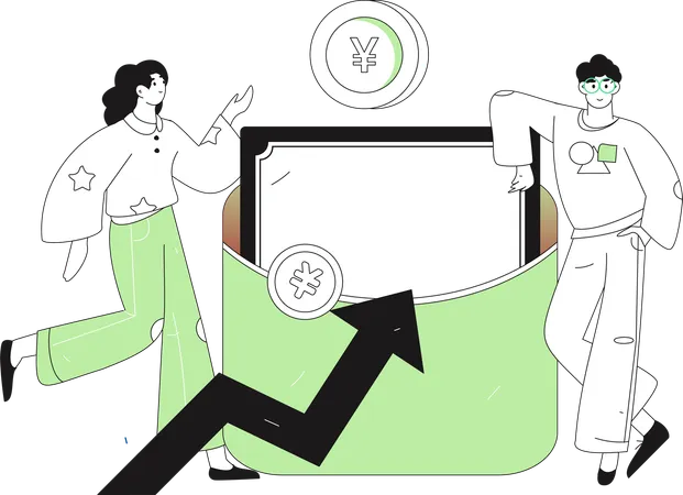 People making purchases through card  Illustration