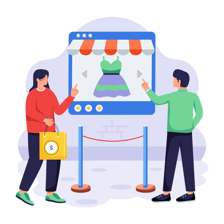 People making sale purchases  Illustration