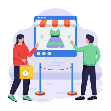 People making sale purchases  Illustration