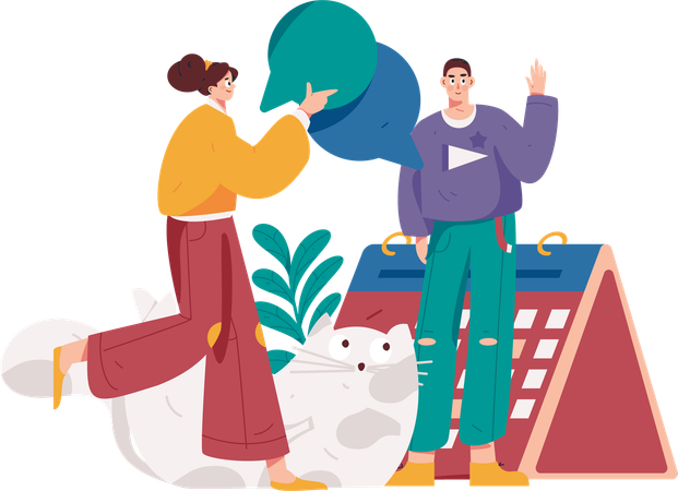 People making schedule  Illustration