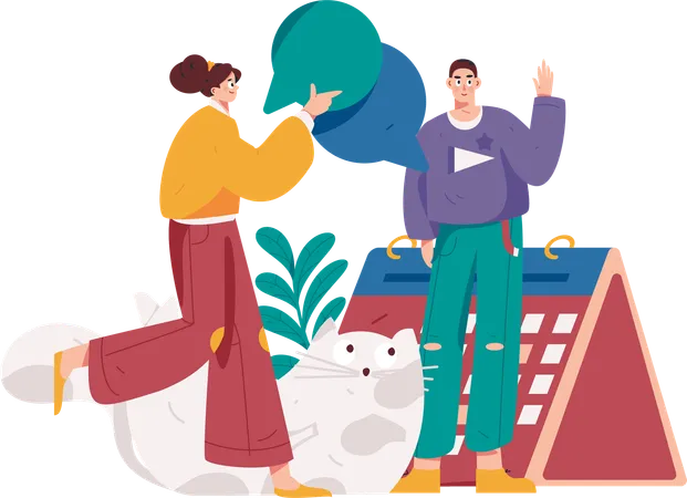 People making schedule  Illustration