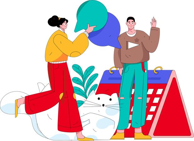 People making schedule  Illustration