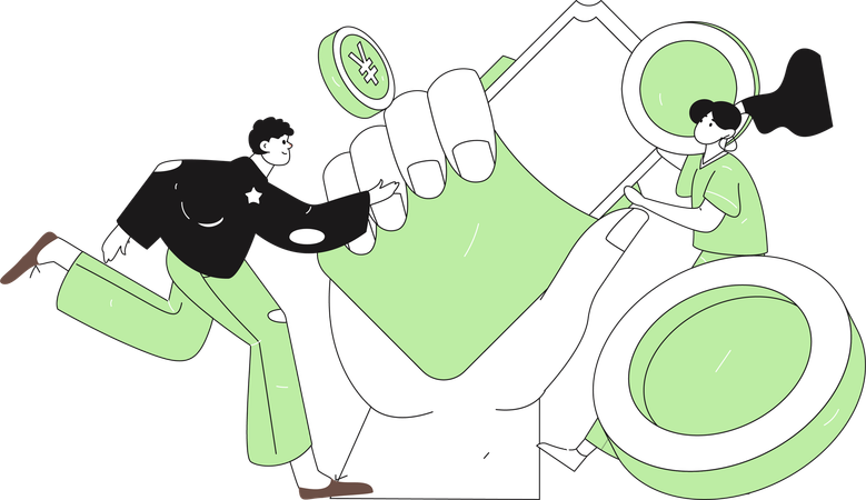 People making shopping payments  Illustration