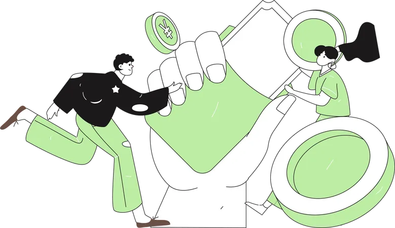 People making shopping payments  Illustration