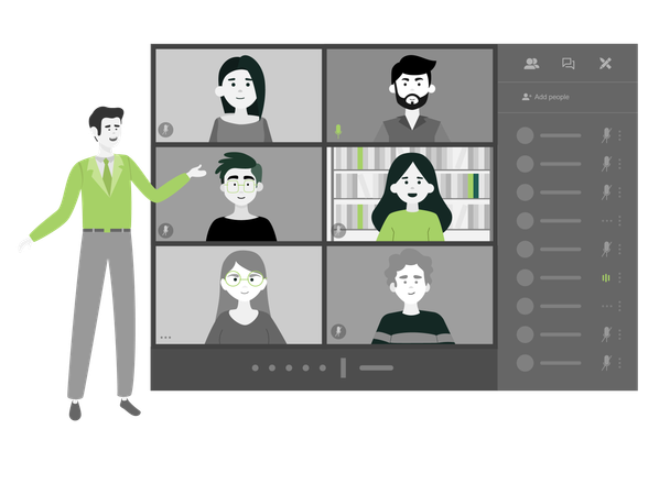 People on a video call  Illustration
