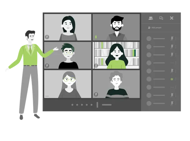 People on a video call  Illustration