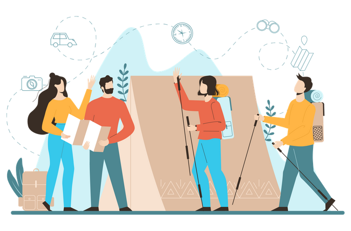 People on camping Illustration