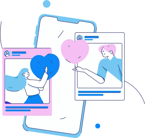 People on Social Media  Illustration