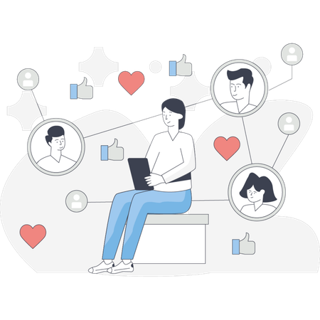People on social media network  Illustration