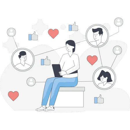 People on social media network  Illustration