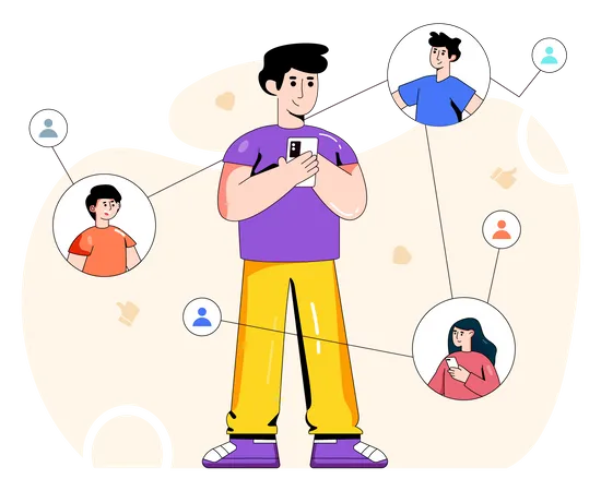 People on social media network  Illustration