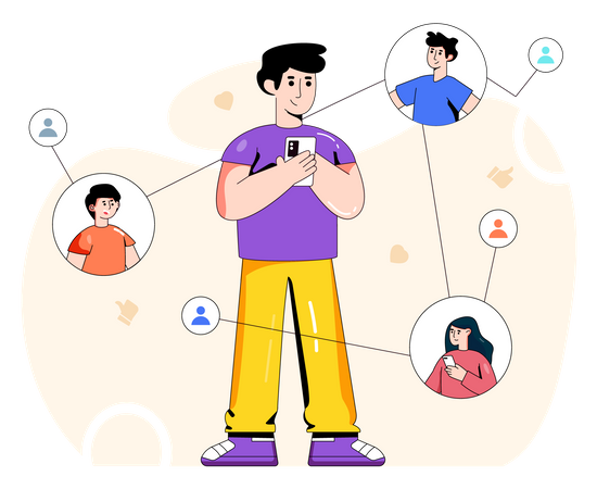 People on social media network  Illustration