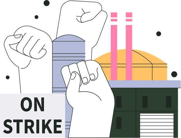 People on strike  イラスト