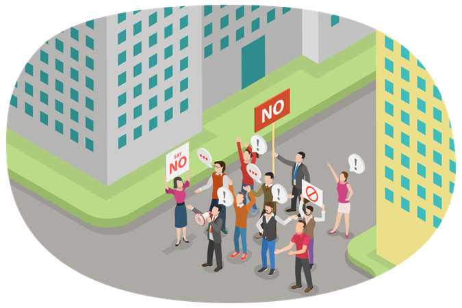 People on strike  Illustration