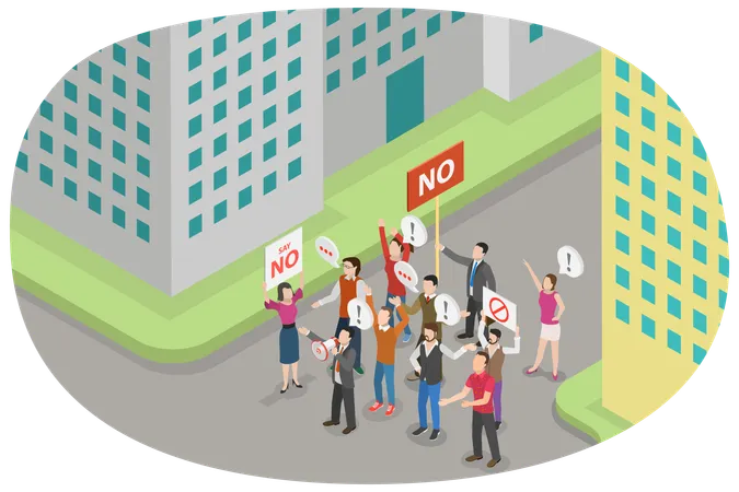 People on strike  Illustration