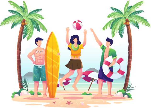 People on vacation  Illustration