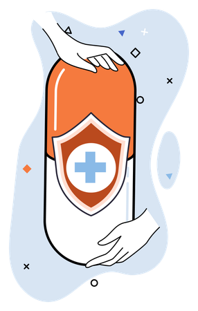 People ordering mobile medicine  Illustration