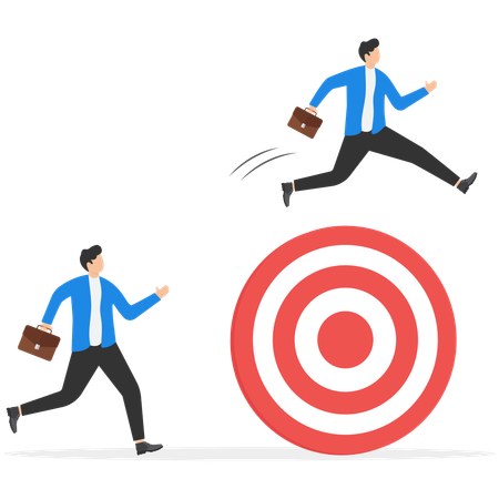 People overcoming their goals  Illustration