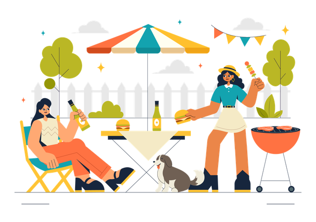 People Partying  Illustration