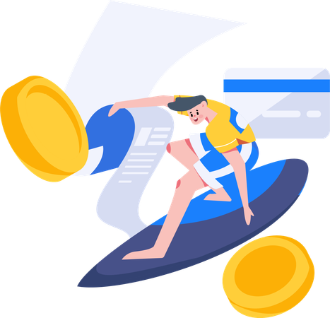 People paying by credit card  Illustration