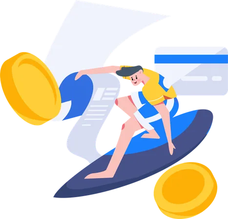 People paying by credit card  Illustration