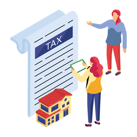 People paying tax on new house  Illustration