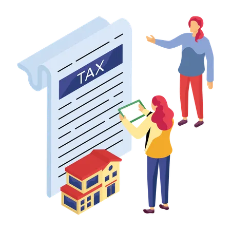 People paying tax on new house  Illustration