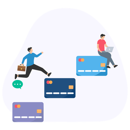 People paying via Credit Card  Illustration