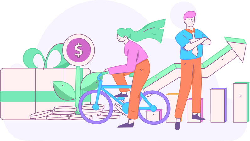 People Payment By Card  Illustration