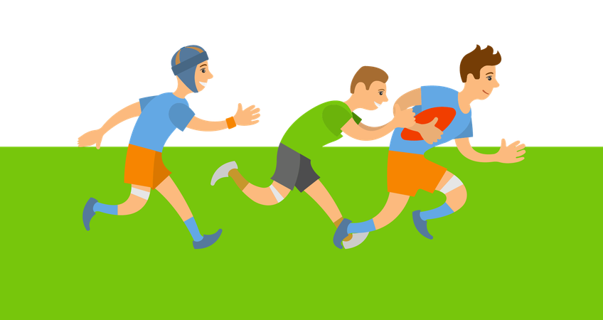 People playing american football  イラスト