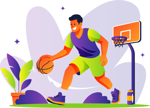 People playing basketball  Illustration