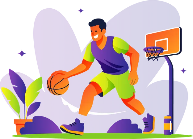 People playing basketball  Illustration