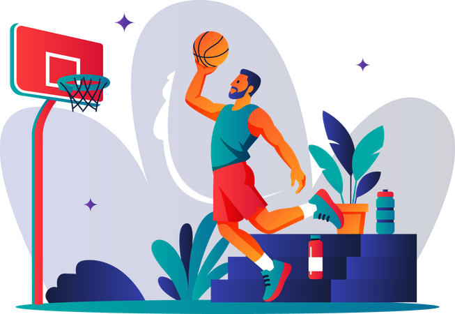 People playing basketball  Illustration