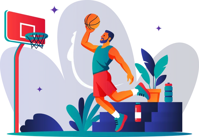 People playing basketball  Illustration