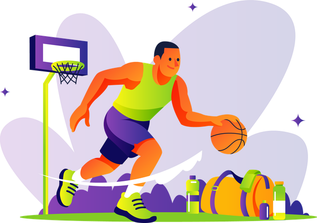 People playing basketball  Illustration