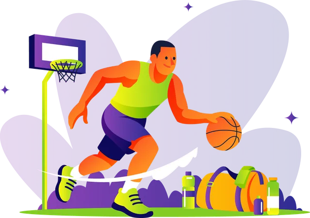 People playing basketball  Illustration