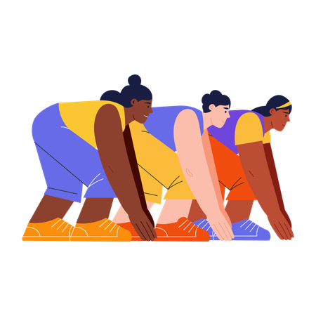 People playing fair race  Illustration
