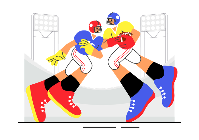 People playing rugby  Illustration