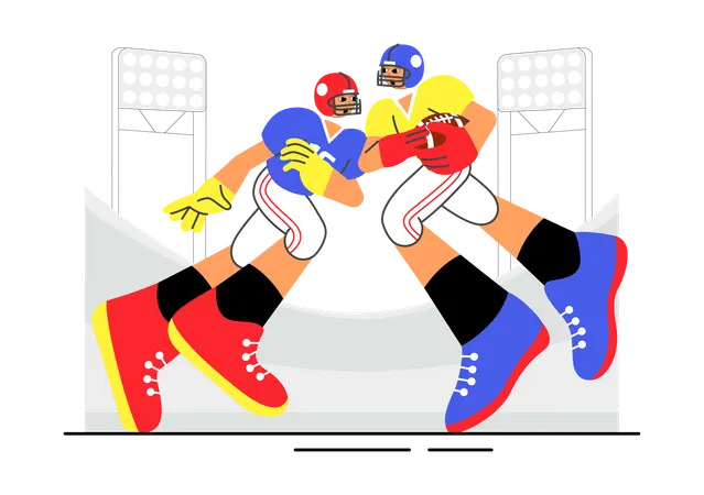 People playing rugby  Illustration